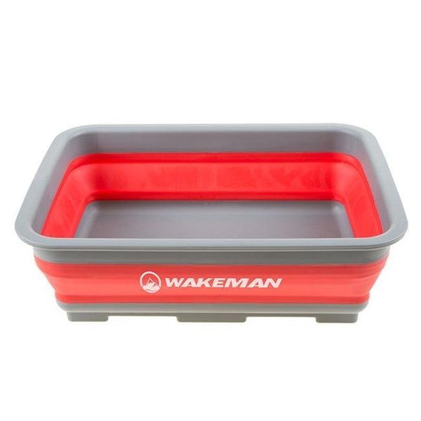 Wakeman Wakeman 75-CMP1008 10L Collapsible Portable Camping Wash Basin; Red 75-CMP1008
